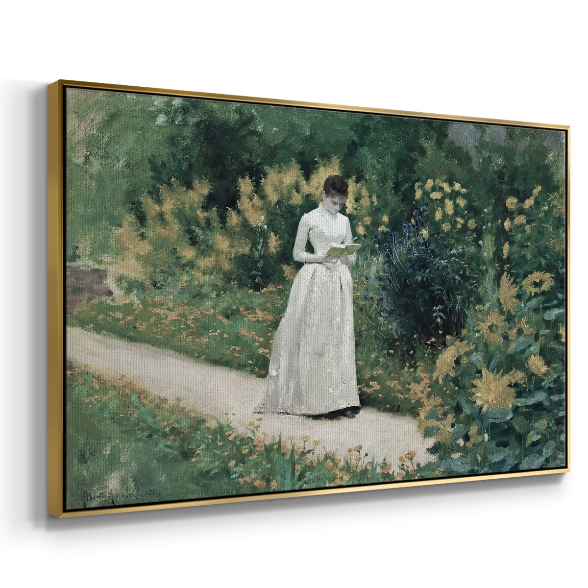 Vintage Botanical Print-LVII By Wexford Home Framed in Gold Wood Gallery Wrapped Canvas 25 in. x 37 in.