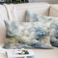 thumbnail image 2 of Blue White Ombre Pillow Covers Queen, Watercolor Cloud Geometric Abstract Art Soft Brushed Microfiber Breathable Throw Pillow Covers, Pillowcase with Zipper for Couch Sofa Bedroom Living Room 20"x30", 2 of 9