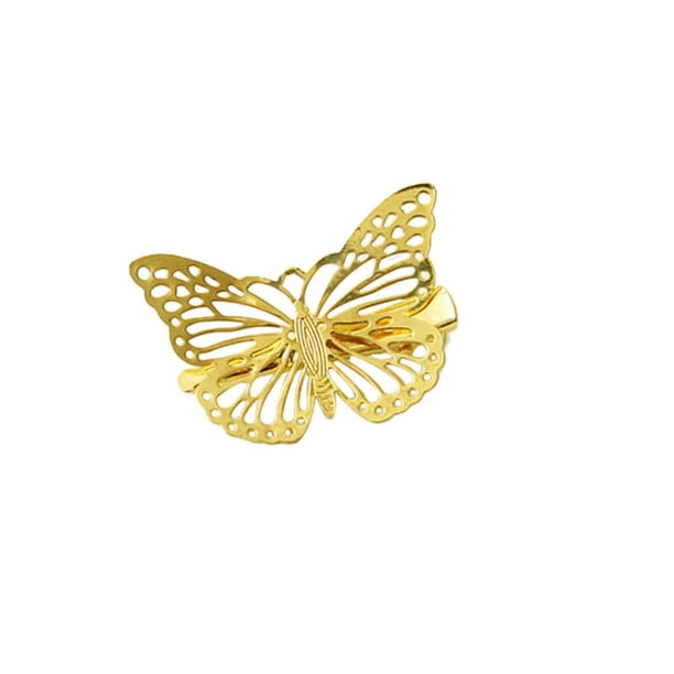 2 horquillas vintage para mujer, mariposa hueca, clip lateral de metal, pasador, accesorios para el cabello.