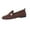 Brown, variant on Women's Fashion Casual Spring Style Solid Color Shallow Mouth Outdoor Wear All-Match One-Foot Loafers Flat Bottom Round Toe Moccasins Shoes Brown Size 6.5
