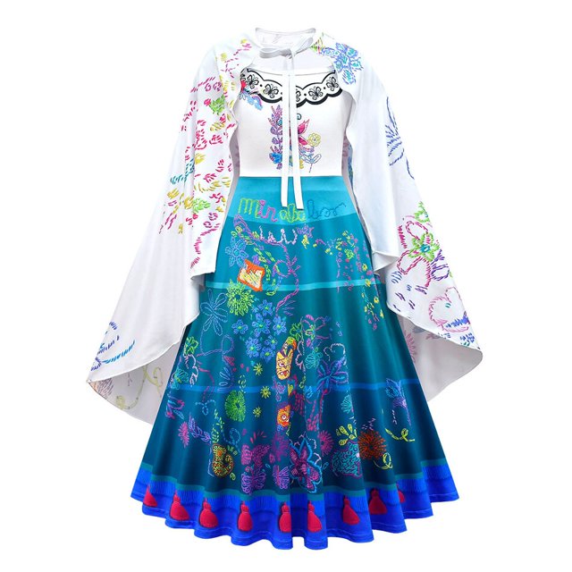 2022 disfraz niña vestido niñas vestidos de princesa elegantes primavera nuevo estampado vestido largo Halloween ropa de bebé para 6 8 10 años zhangyuxiang unisex