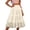 Beige, variant on Womens Solid Color Chiffon Layered Skirt Flowy Puffy Hem Flounce Party Dress Ruffle Waist Mid Calf Length Skirt Beige One Size