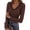 Brown, variant on Women's Long Sleeve Shirts Lace Trim V Neck Ribbed Slim Fitted Basic Tees Y2K Going Out Tops Fall Clothes