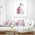 thumbnail image 4 of Designart Pretty Fashion Girl Pink - Abstract Portrait Throw Pillow - 12x20, 4 of 5