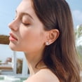 thumbnail image 2 of Pendientes de botón inicial PROSTEEL de Plata esterlina para mujer letra K circonita cúbica, 2 of 8