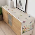 thumbnail image 4 of Wildflowers Table Runner 48 Inches Long Farmhouse Dress Scarves, Spring Vintage Tulip Butterfly Floral Leaf Dining Tablerunner for Coffee Table/Kitchen Island/Party Décor, 13" x 48", 4 of 8