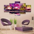 thumbnail image 4 of TISHIRON 5PCS Framed Canvas Wall Art Set,60"x32" Violet and Warm Candles Canvas Art Decor, 4 of 7