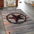 thumbnail image 4 of Area Rug 48×72in, Retro Country Texas Western Star Floor Carpet Living Room Rug, Rustic Vintage Wood Plank Non-Slip Welcome Mat Indoor Rugs for Bedroom Dining Room, 4 of 9