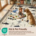 thumbnail image 4 of Design&I 8'x10' Washable Area Rug Sleek Flatweave Pet Friendly Fish Fishing Cabin Compass Weathered Waterway Chart Hooks Clownfish for King Size Bedroom, Under Bed, 4 of 7