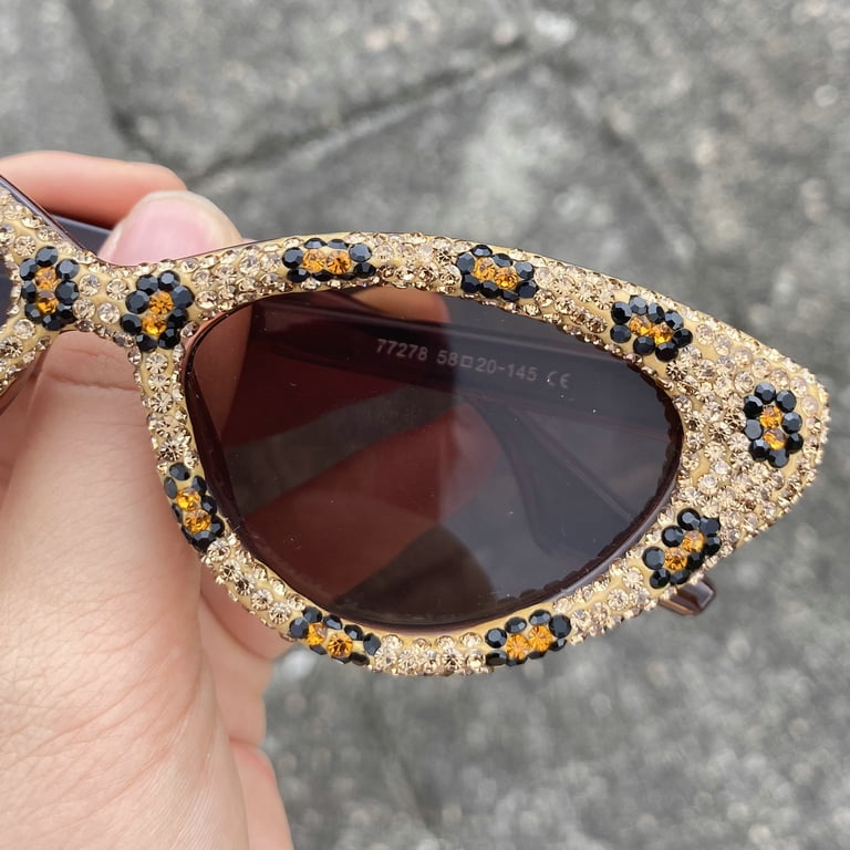 Luxury Rhinestones Sunglasses Women Fashion Sparkling Cat  display picture 1