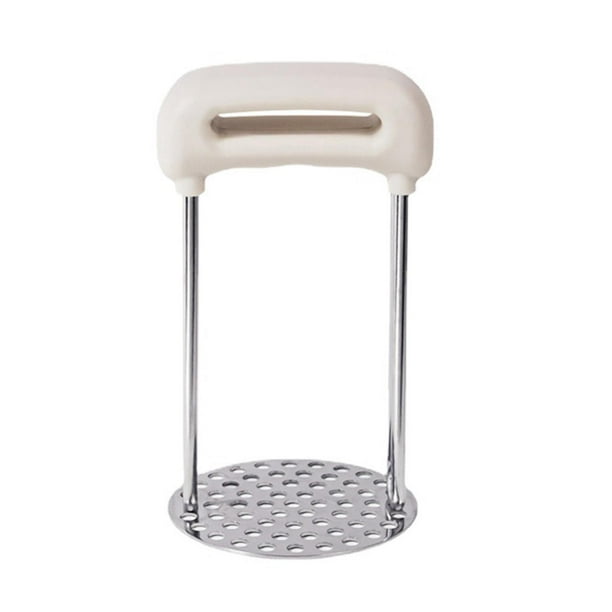 Machacador de patatas de acero inoxidable, machacador de alimentos multiusos portátil para patatas. Blanco