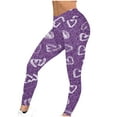 thumbnail image 2 of Women's High Waisted Yoga Pants Fashion Imitation Denim Printed Tight Leggings Elastic Athletic Workout Pants Purple S, 2 of 5