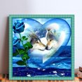 thumbnail image 2 of (2) Hilo Algodón Ecológico Bordado 11CT 3 Hebras Impresión 40x40cm Kit Serie Punto Cruz Pareja Rosas Azules Y Lobos, 2 of 9
