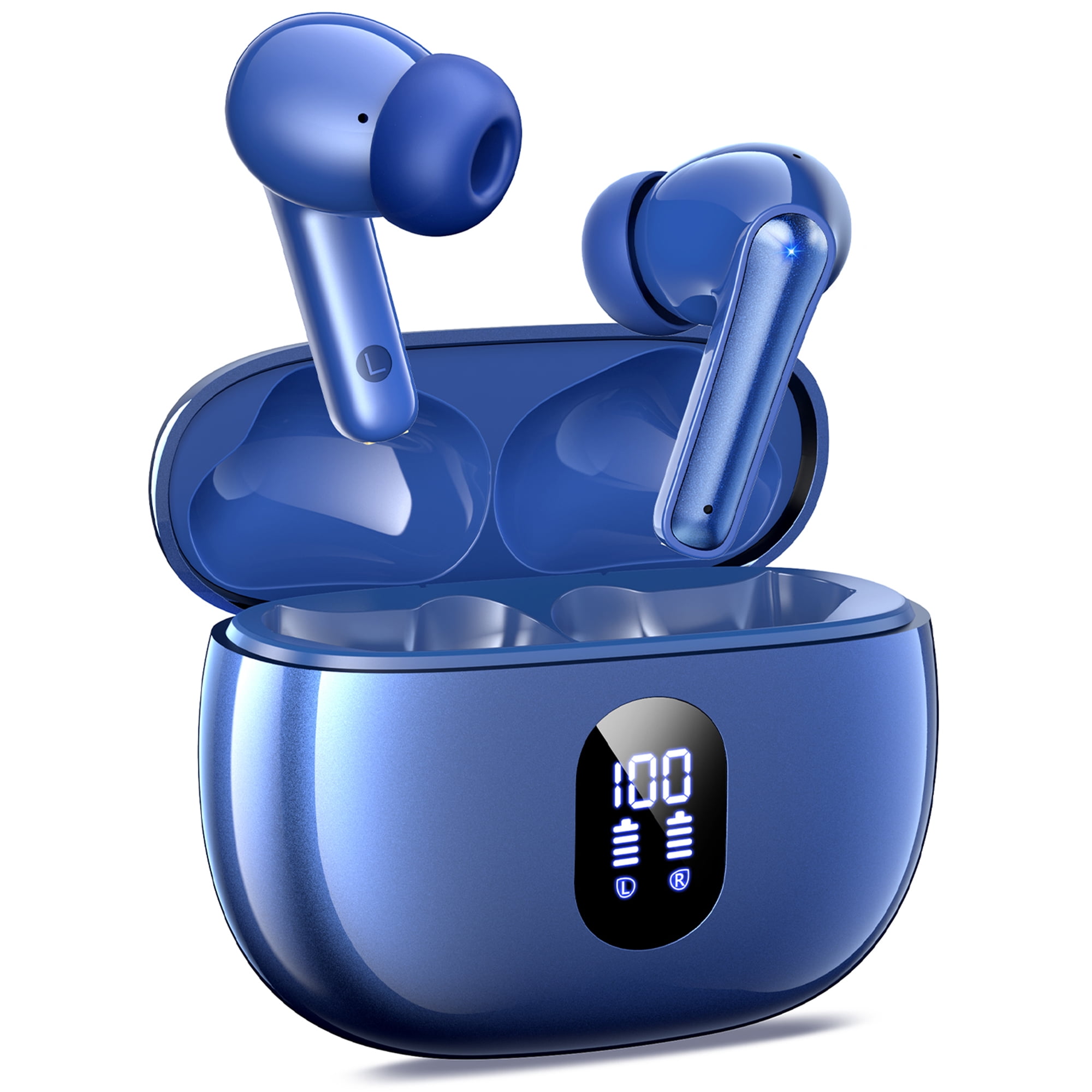 Wireless Earbuds Bluetooth 5.4, 65H Playtime, IPX7 Waterproof, AI Call Clear, Lightweight Fit for iPhone Android Sports