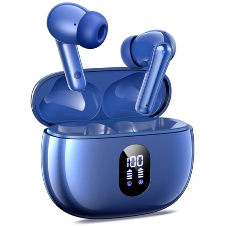 Wireless Earbuds Bluetooth 5.4, 65H Playtime, IPX7 Waterproof, AI Call Clear, Lightweight Fit for iPhone Android Sports