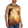 thumbnail image 2 of Pofeuu Castle Cool Fire Dragon Print Men's Muscle T-Shirt, Sleeveless, Muscle Tank, Classic Muscle Tee Top For Men Casual Sleeveless Muscle T-Shirt Trendy Clothes-Small, 2 of 7