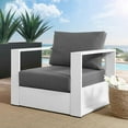 thumbnail image 3 of Modway Tahoe Modern Fabric/Aluminum Outdoor Armchair in Charcoal/White, 3 of 8