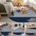 thumbnail image 6 of Navy Blue Round Area Rug 5ft, Nautical Coastal Sea Abstract Art Washable Non-Slip Circle Rugs for Bedroom Living Room Kitchen, Soft Low Pile Carpet for Dining Room Playroom Nursery, 6 of 9