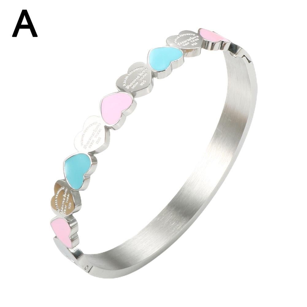 Clearance! Colorful Love Steel Bracele luxury High Class Full