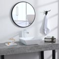 thumbnail image 3 of Bathroom Above Counter Square Ceramic Vessel Vanity Sink Art Basin - White Porcelain - With Pop Up Drain Stopper, 3 of 13