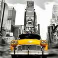 thumbnail image 2 of Lauren 15x15 Gold Ornate Wood Framed with Double Matting Museum Art Print Titled - Vintage Taxi in Times Square, NYC (detail), 2 of 4