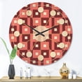 thumbnail image 2 of Designart 'Abstract Retro Pattern Design VIII' Mid-Century Modern Wood Wall Clock, 2 of 5