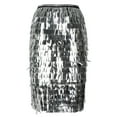 thumbnail image 5 of haxmnou women fashion casual sequins loose skirt party high waist a line skirt silver xl, 5 of 7