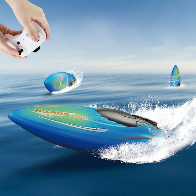 Big Save,HWRETIE 2.4G Mini Remote Control Stunt Boats,Dazzling Lights 360°Rotating Rc Speedboat Summer Children's Water Toys