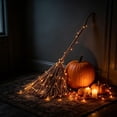 thumbnail image 2 of Light up Witches Broom Halloween Porch Decor, Glowing Witch Broom Halloween Party Supplies, Vintage Halloween Nightmare Before Christmas Decor, 2 of 6