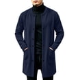 thumbnail image 2 of Smsaxvxz Sweatshirts for Men Fall Winter Fashion Mid Length Button Down Cardigan Coat with Pockets Navy M, 2 of 7