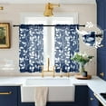 thumbnail image 4 of Bathroom Curtains Window Short,Small Window Curtains Treatments for Kitchen,36 Inch Length,Navy Blue and White, 4 of 6