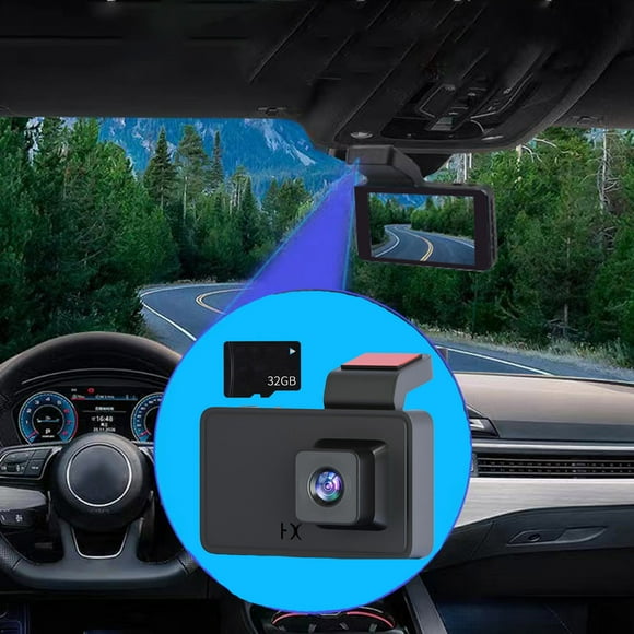 TopLLC Dash Cam Front Recording Driving Recorder 3-inch Screen Recorder With Automatic Loop Recording And 32GB Memory Card Dash cam