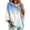 Sky Blue, variant on Womens 3/4 Sleeve Hoodies Gradient Printed Pullover Hooded Sweatshirt Oversized Soft Baggy Casual Drawstring Hoodie Fall Winter Workout Outfit