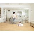 thumbnail image 1 of Regalo Plastic Puerta para bebé ajustable súper ancha de 192 pulgadas y patio de juegos con puerta, marca galardonada, 2 en 1, kit adicional, incluye 4 paquetes de soportes de pared, gris, 1 of 5