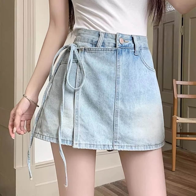 Haivin Jupe en Jean Rétro Taille Haute pour Femmes pour Usage Quotidien et Activités Extérieures