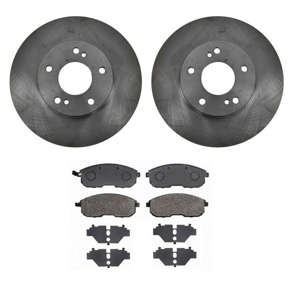 TRQ Front Brake Pad & Rotor Kit Brake Pads Brake Rotor Semi-Metallic Fits Select 1996-1999 INFINITI I30 1989-1999 Nissan Maxima