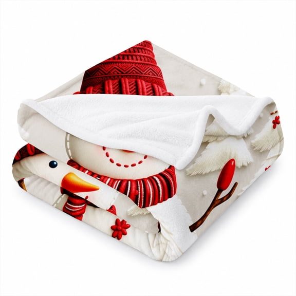 Rdsfhsp Snowman Winter Holiday Soft Flannel Throw Blanket, Ultra Soft Plush Fleece Blanket for Couch Sofa Bed, Cozy Christmas Blanket for Bedroom, Living Room and Seasonal Decor 50"x40"