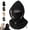 Black, variant on 3-in-1 Fleece Balaclava Hood, Fleece Double Layer Integrated Hat with Face Mask Neck Gaiter, Windproof Thermal Winter Cap