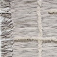 thumbnail image 4 of Woven Paths Della Gray/Natural Woven Striped Fringed Ultra-Soft Cotton Throw Blanket, 50" x 60", 4 of 6