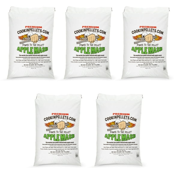 CookinPellets Granules de Bois Fumoir à l'Érable Dur en Purée de Pommes de 40 Livres, (Lot de 5)