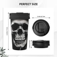 thumbnail image 3 of KLL Black White Hat Skull Pattern Stainless Steel Vacuum Insulated Tumbler - Carry Insulated Coffee Mug - Reusable Insulated Cold Brew Iced Coffee Cup Thermos, 3 of 8