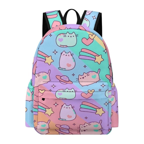 Cute Cat Cute Cartoon Durable 16.5-Inch Backpack, Exquisite Casual School Bag 42x30x15cm