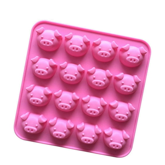 2PCS Cavities Non Stick Cute Pig Face Silicone Cake Baking Mold Handmade Soap Moulds Biscuit Chocolate Ice Cube Tray