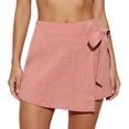 thumbnail image 2 of ZHOGXU Women Skirt Summer High Waist Lace Up Solid Color A Line Fashion Comfortable Skirt For Casual Daily Wear,Pink,L, 2 of 5