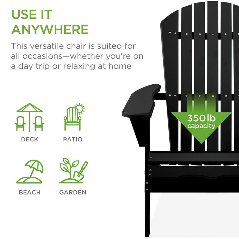 Best Choice Products Folding Adirondack Chair Outdoor Wooden