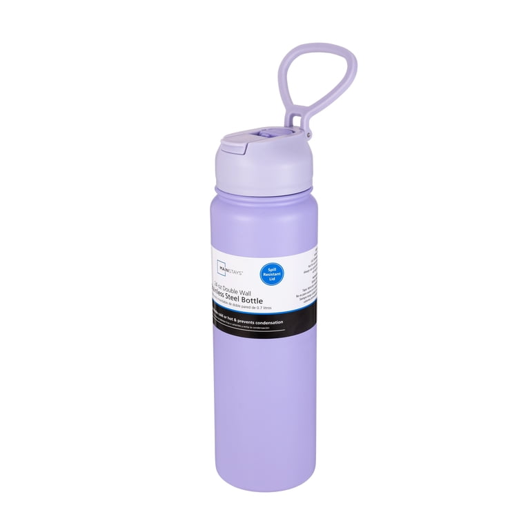 Mainstays 24oz Purple Stainless Steel Double Wall Water Bottle