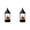 A6_2pc Black 5.9x2.9in, variant on SMKE Vintage Halloween Lantern Tabletop Decor,Battery Operated Flickering Flame Flameless Candle Lantern with Cutout Design,Hanging Decor Mantel Shelf Centerpiece Spooky Party Display Black 1pc