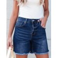 thumbnail image 2 of Pantalones cortos luvamia FLExclusive, vaqueros para mujer, talle alto, azul, 2 of 8