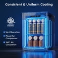 thumbnail image 5 of Simzlife 24 Cans Mini Beverage Refrigerator & Portable Wine Cooler Refrigerator with Glass Door, Mini Countertop Wine Fridge for Home/Office/Bar,Black, 5 of 9