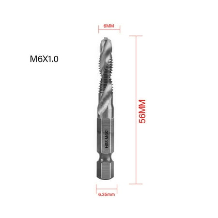 

1PC Tap Drill Bit Hex Shank HSS Threaded Bit Screw Machine Compound Tap M3-M10